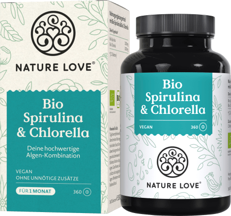 Organik Spirulina va Chlorella tabletkalari 360 dona, 180 g